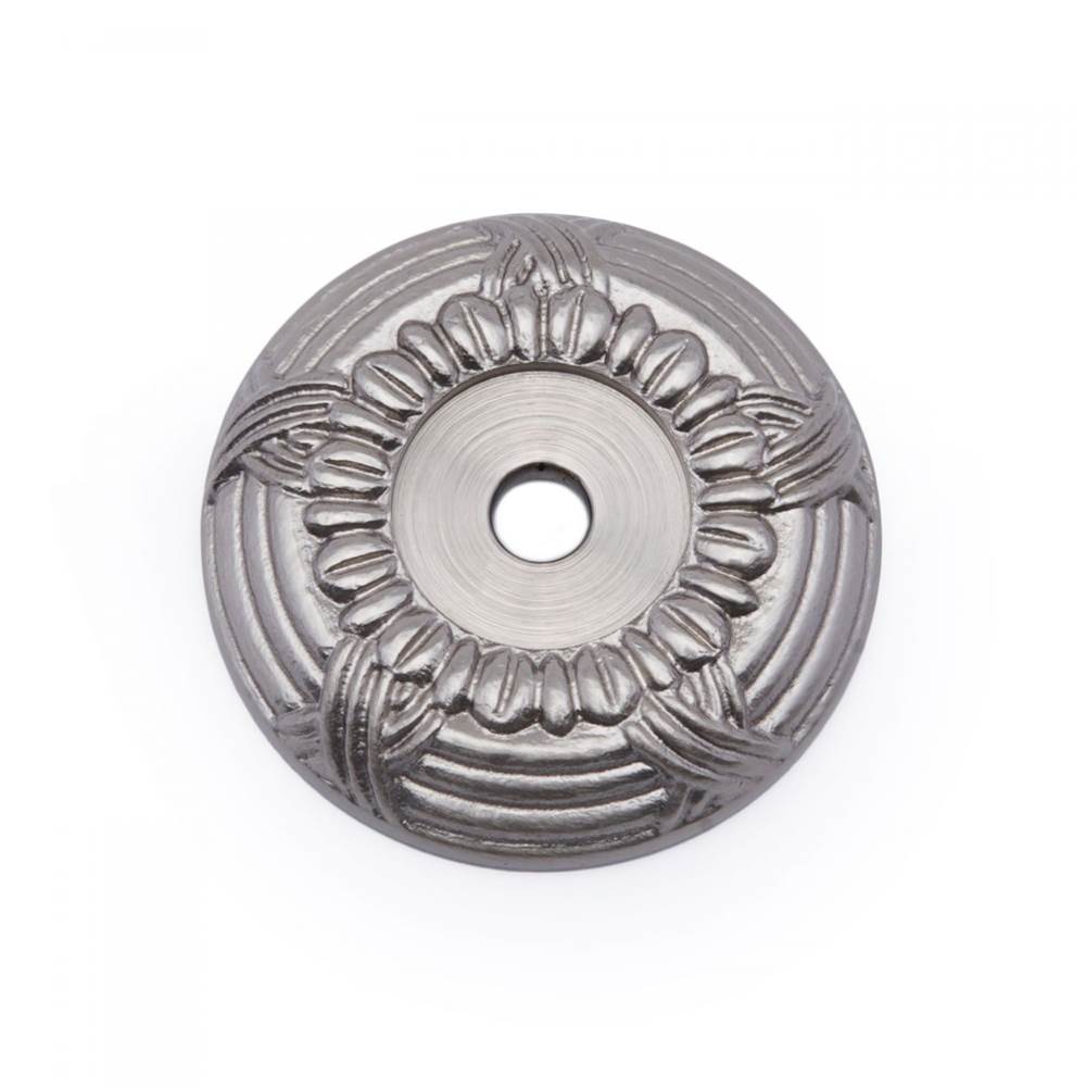RK International - Cross and Petal Knob Backplate - Satin Nickel