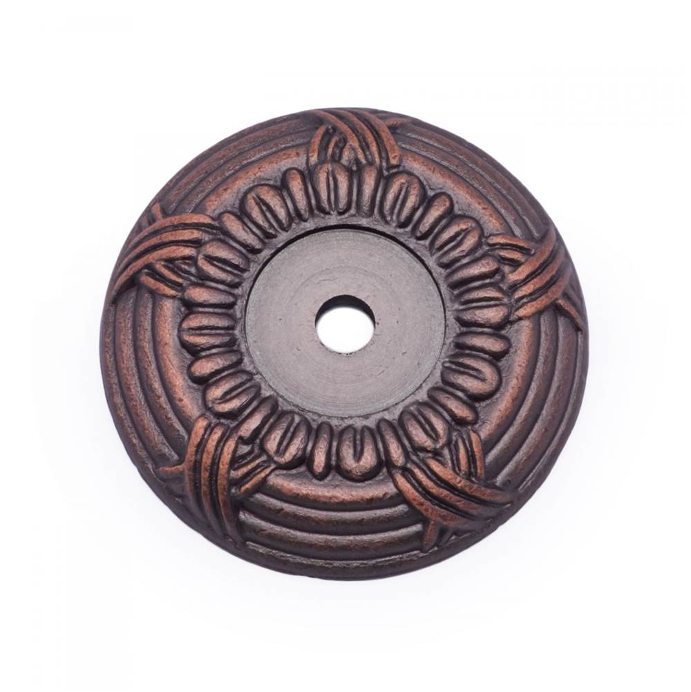 RK International - Cross and Petal Knob Backplate - Distressed Copper