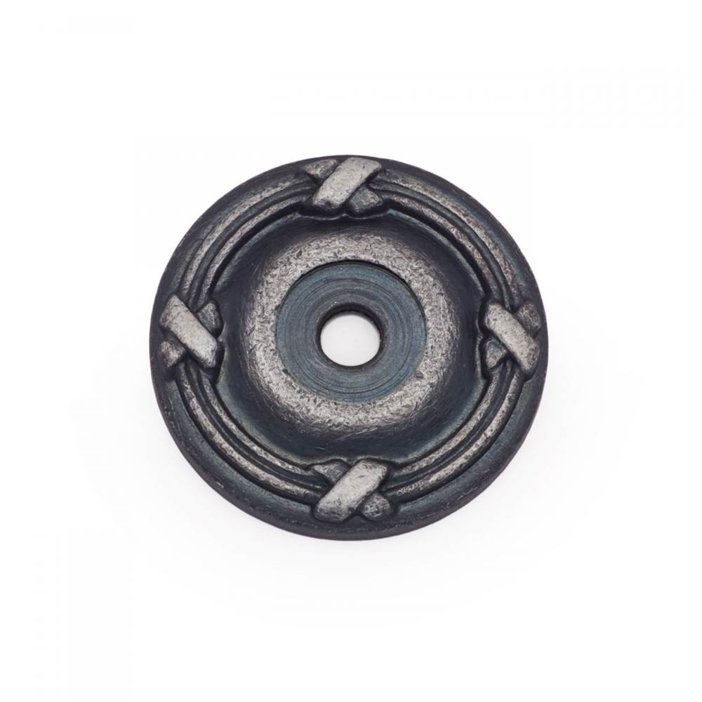 RK International - Line and Cross Knob Backplate - Distressed Nickel