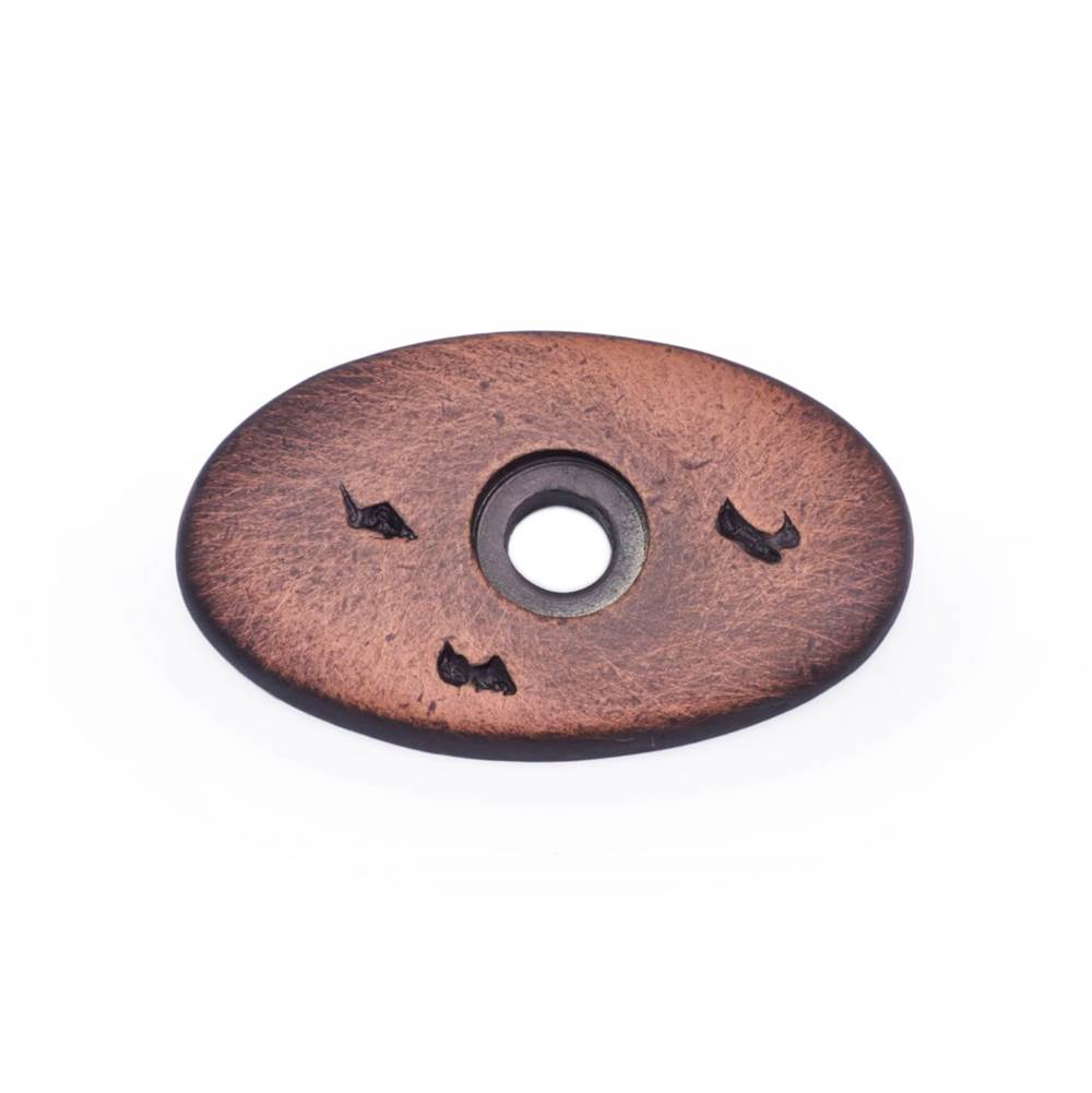 RK International - Distressed Oval Backplate - Distressed Copper