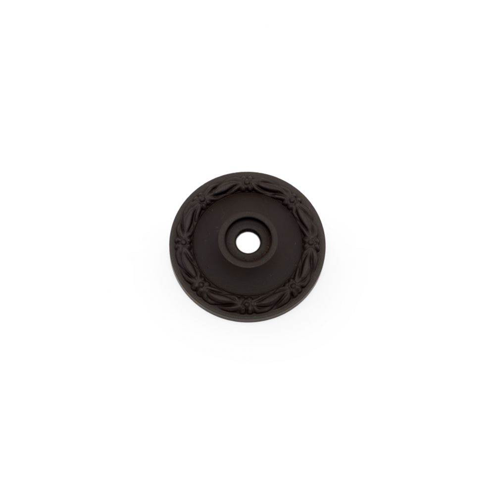 RK International - Flat Deco-Leaf Knob Backplate - Oil Rubbed Bronze