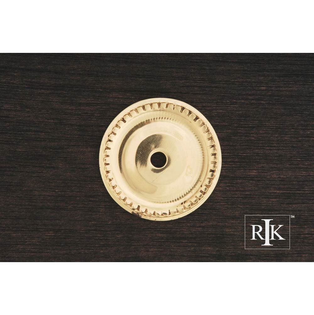 RK International - Beaded Single Hole Backplate - Polished Brass