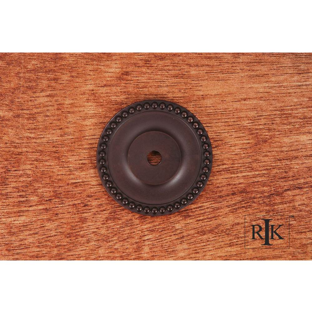 RK International - Beaded Single Hole Backplate - Oil Rubbed Bronze