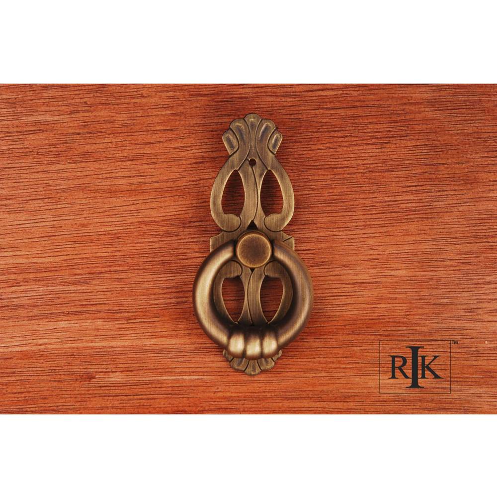 RK International - 1'' Ring with Ornate Plate - Antique English