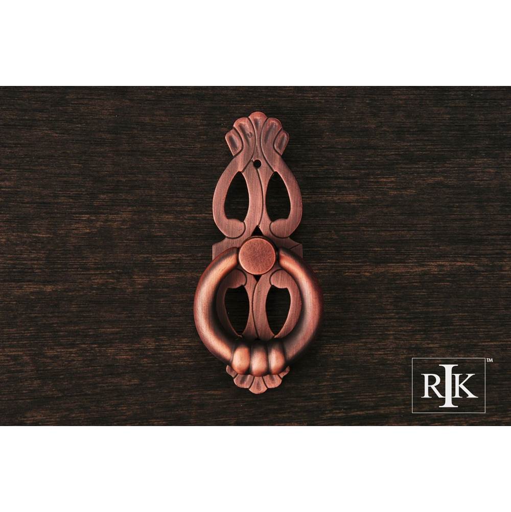 RK International - 1'' Ring with Ornate Plate - Distressed Copper
