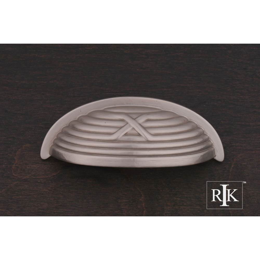RK International - Lines and Single Cross Rounded Cup Pull - Satin Nickel