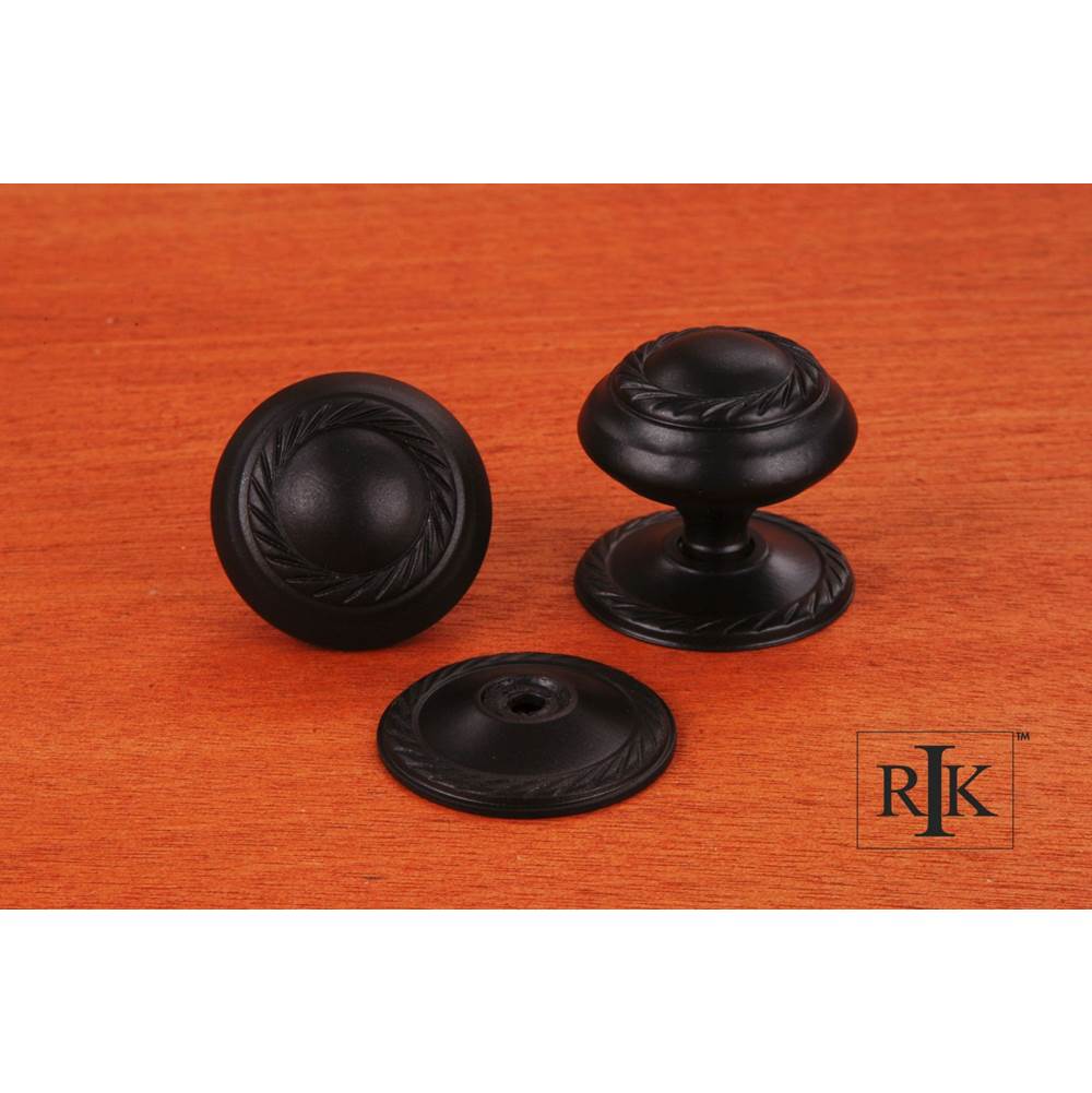 RK International - Large Rope Knob with Detachable Back Plate - Black