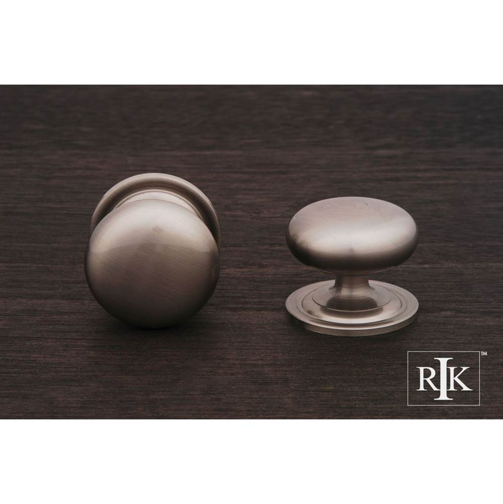 RK International - Large Solid Plain Knob with Backplate - Satin Nickel