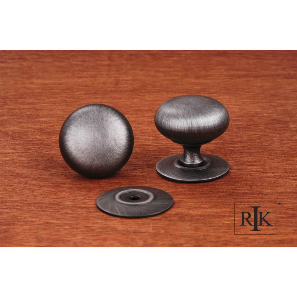 RK International - Large Plain Knob with Detachable Back Plate - Distressed Nickel