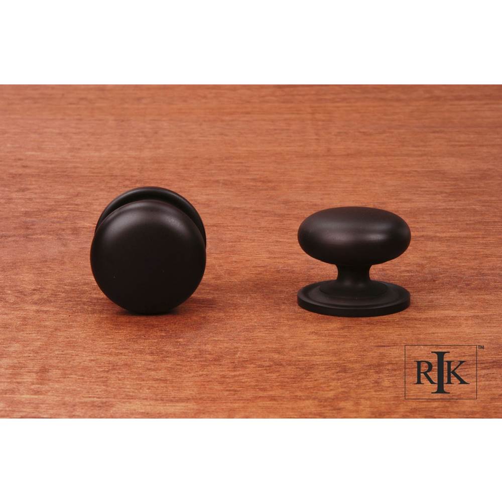 RK International - Small Solid Plain Knob with Backplate - Oil Rubbed Bronze