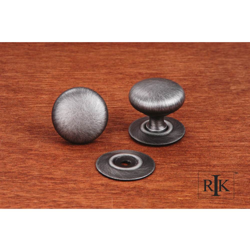 RK International - Small Plain Knob with Detachable Back Plate - Distressed Nickel