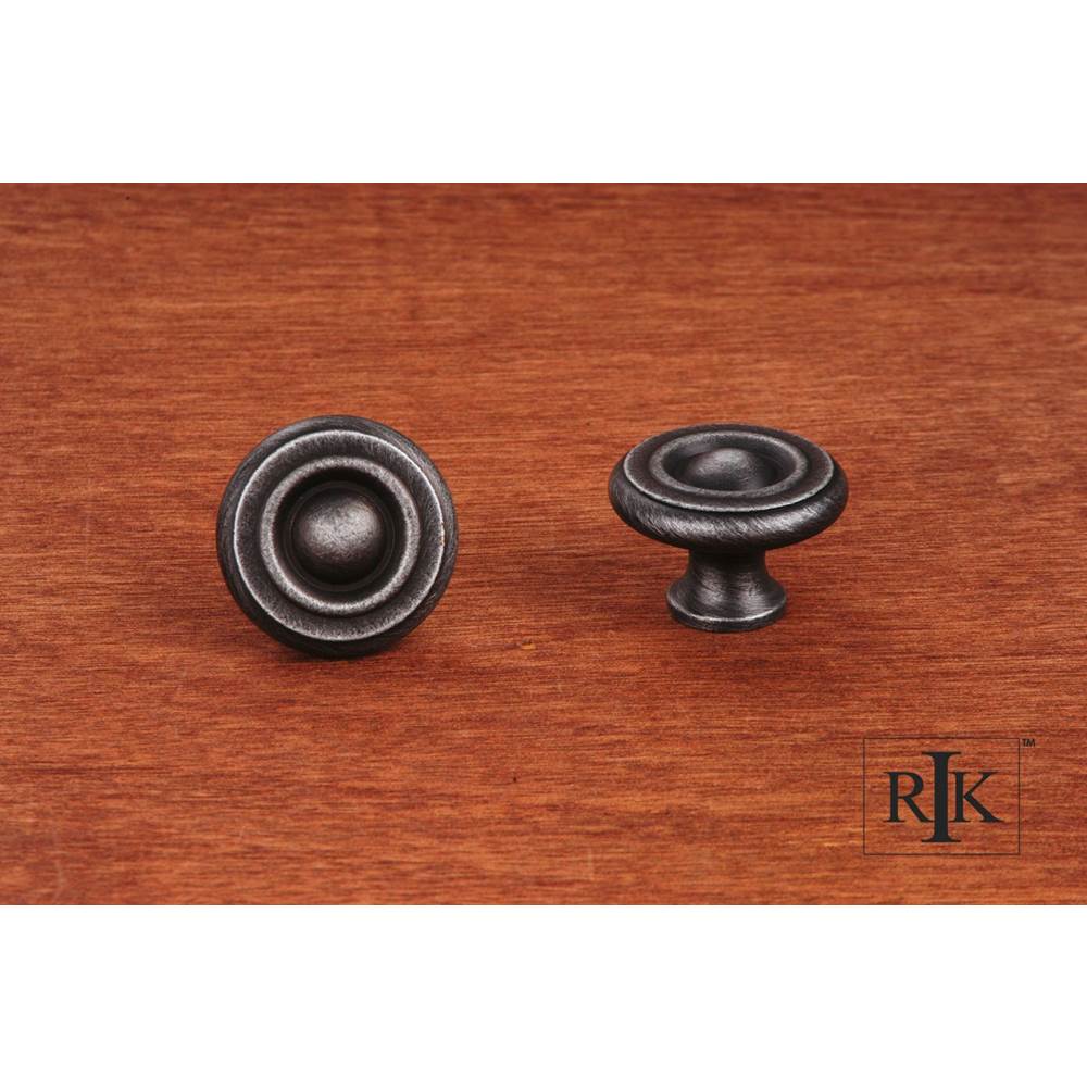 RK International - Large Solid Georgian Knob - Distressed Nickel