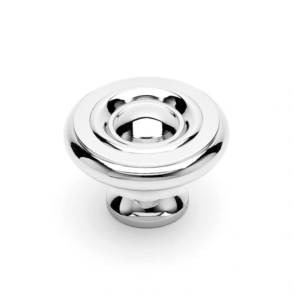 RK International - Large Solid Georgian Knob - Polished Nickel