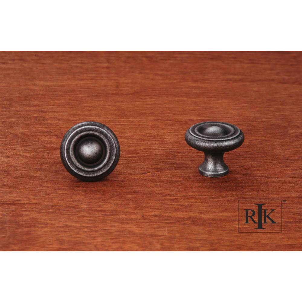 RK International - Small Solid Georgian Knob - Distressed Nickel