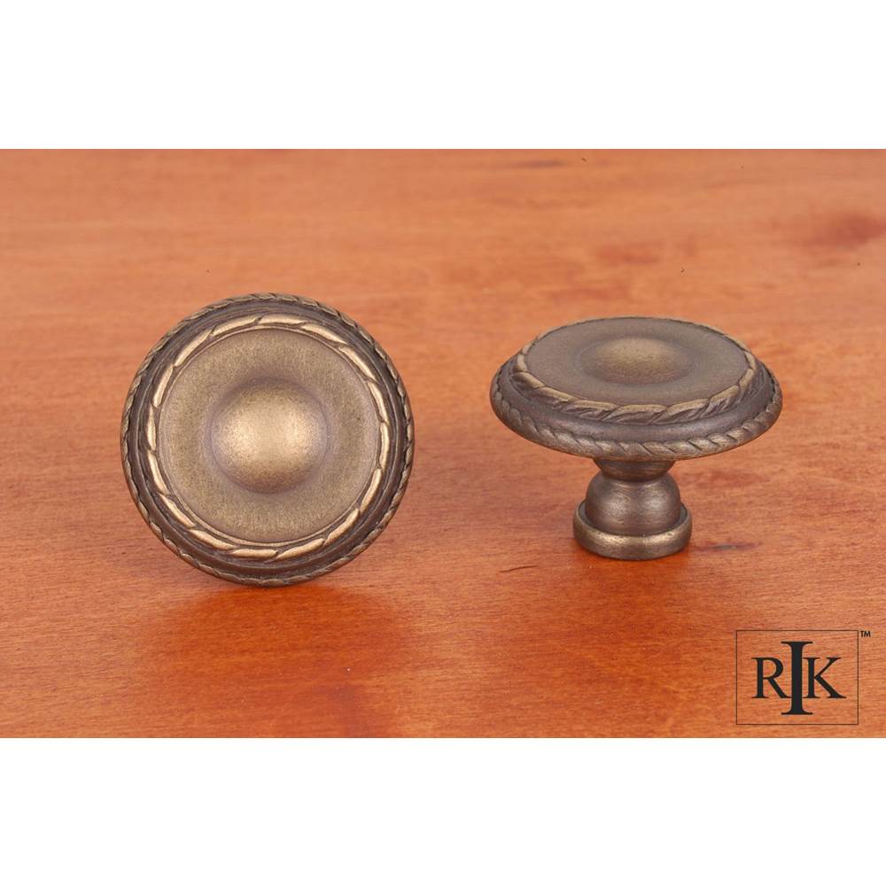 RK International - Large Double Roped Edge Knob - Antique English