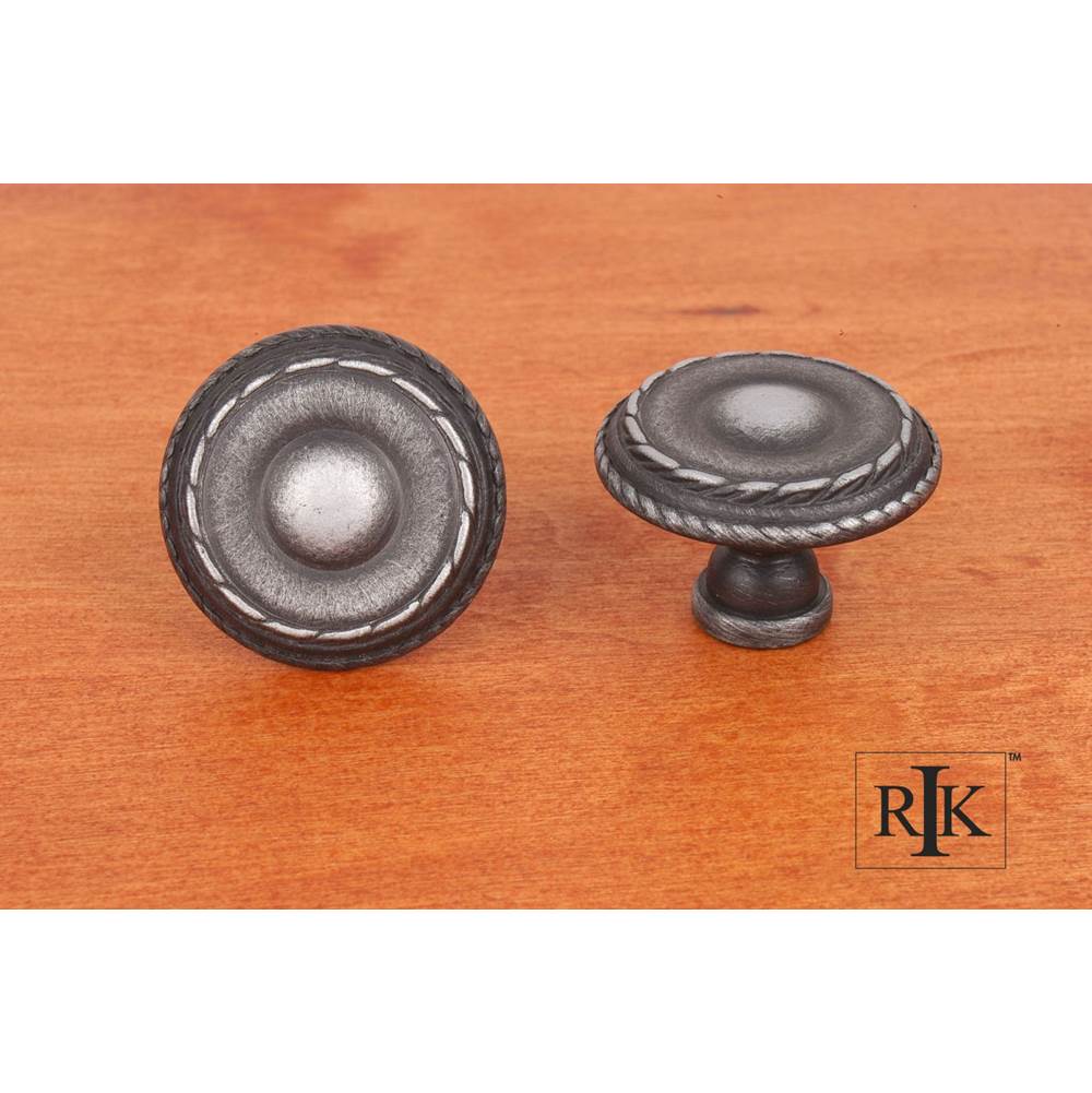 RK International - Large Double Roped Edge Knob - Distressed Nickel