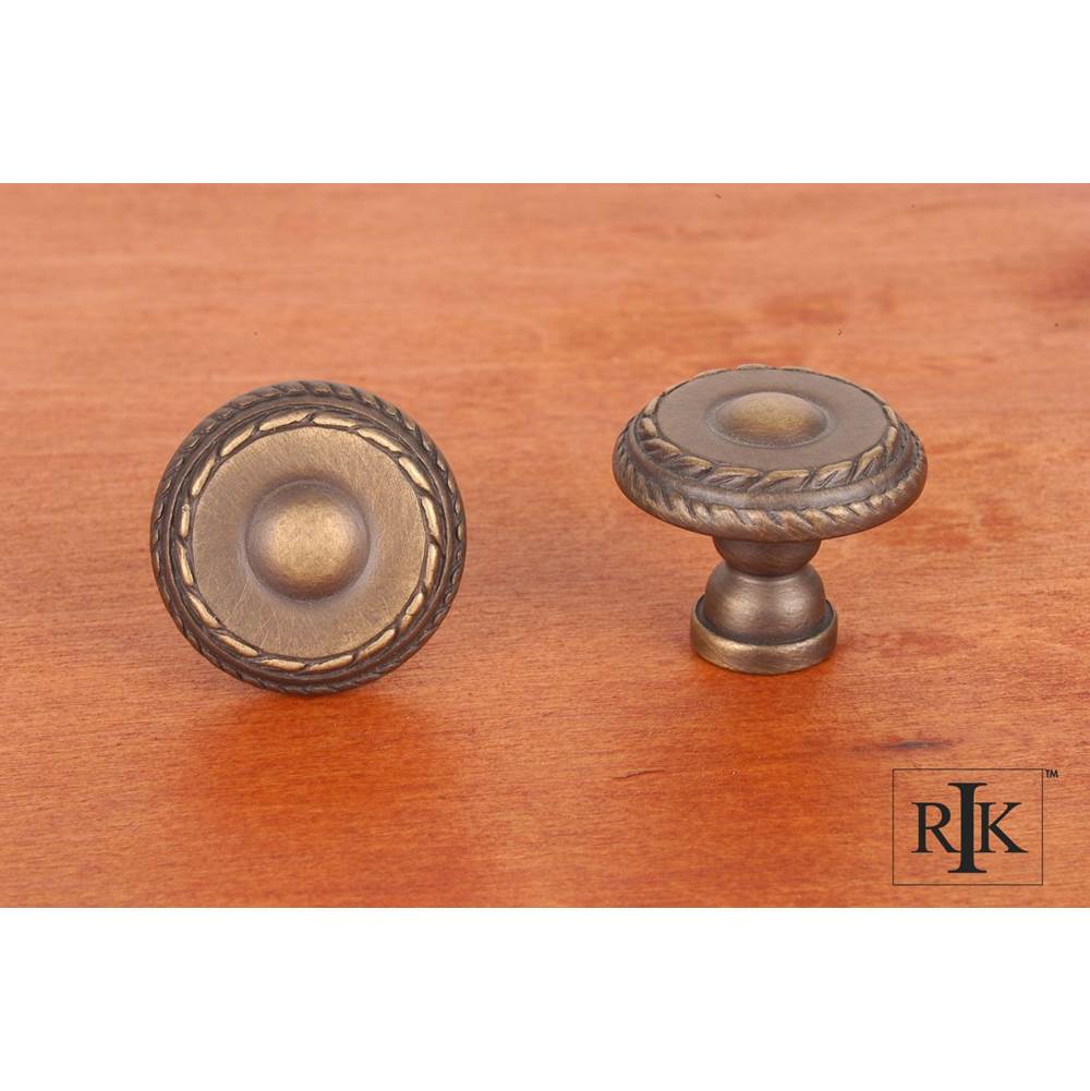 RK International - Small Double Roped Edge Knob - Antique English
