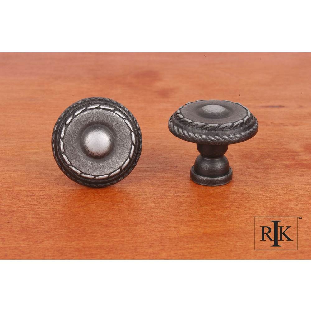 RK International - Small Double Roped Edge Knob - Distressed Nickel