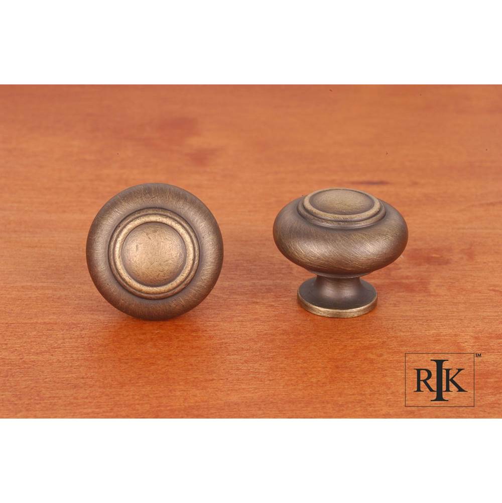 RK International - Small Double Ringed Knob - Antique English