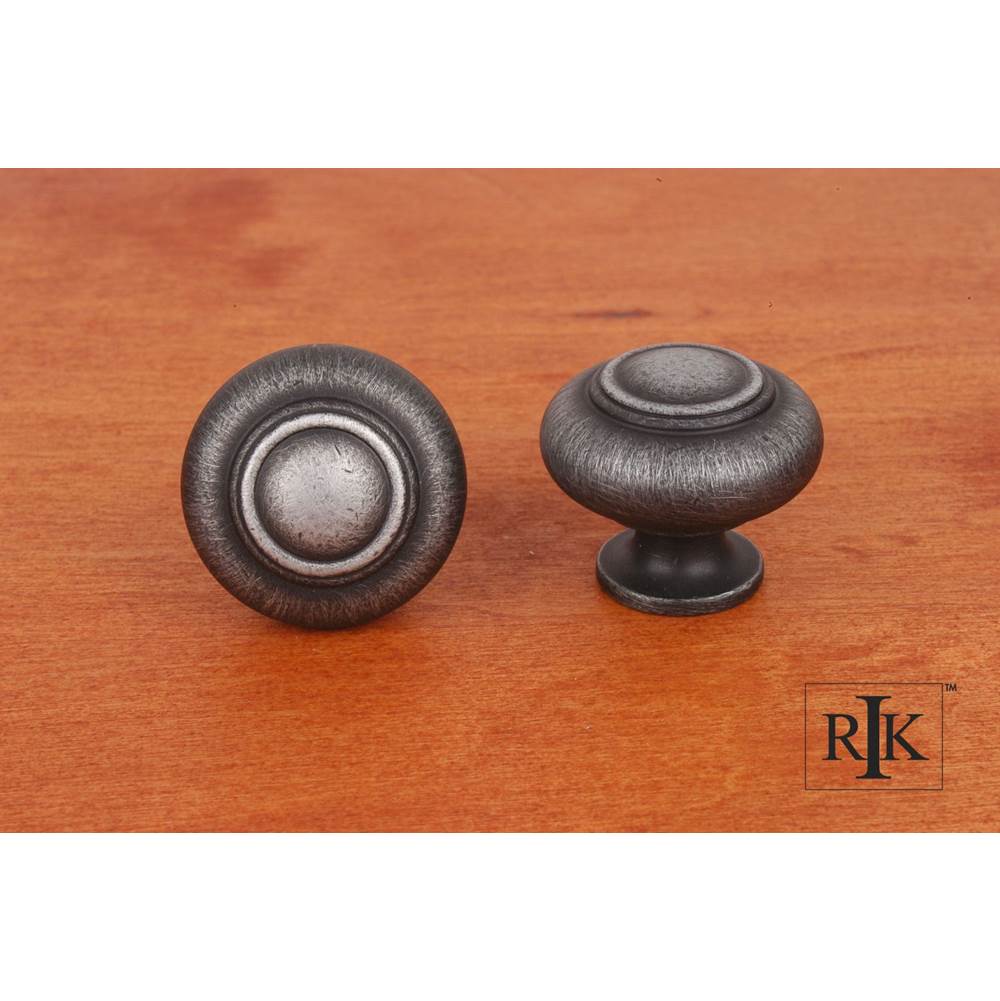 RK International - Small Double Ringed Knob - Distressed Nickel