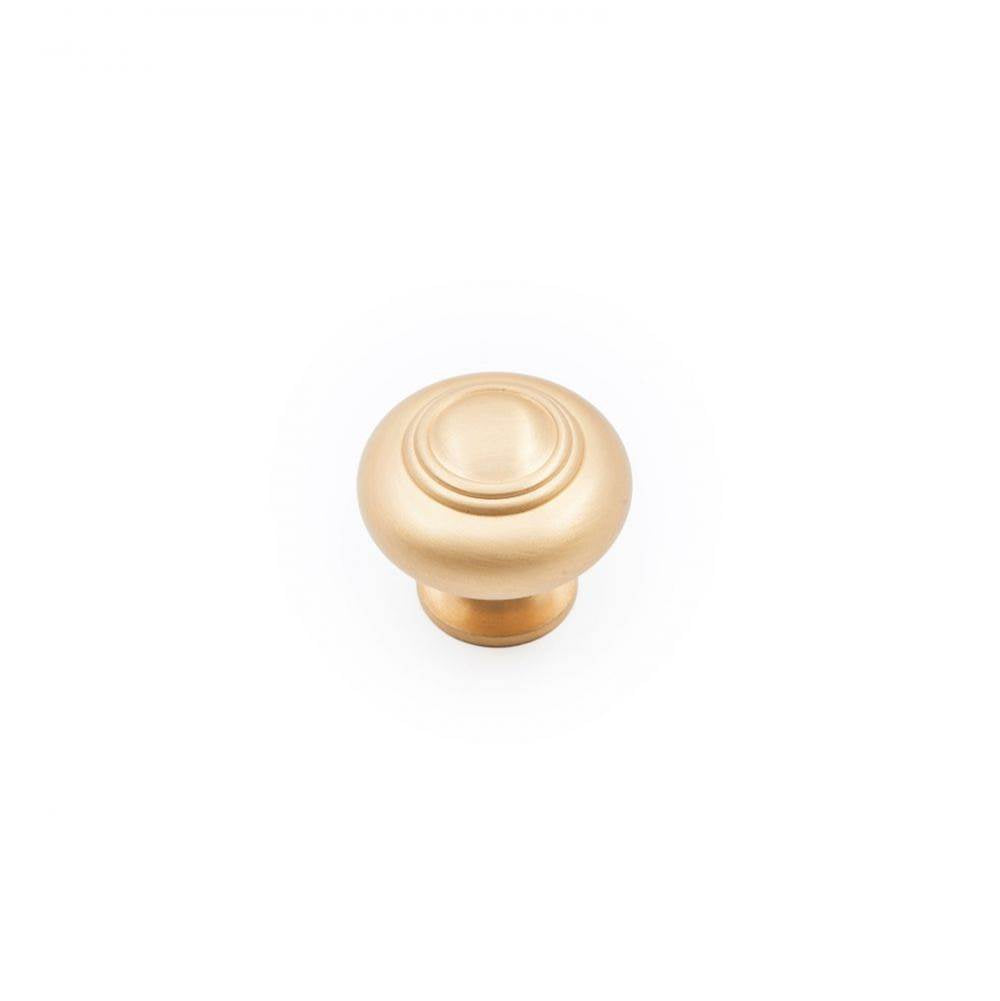 RK International - Small Double Ringed Knob - Satin Brass