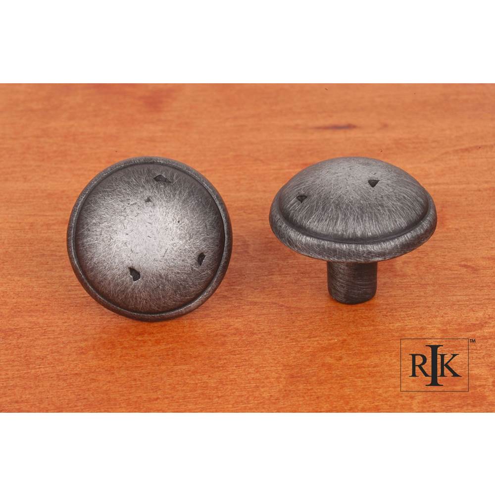 RK International - Distressed Mushroom Knob with Ring Edge - Distressed Nickel