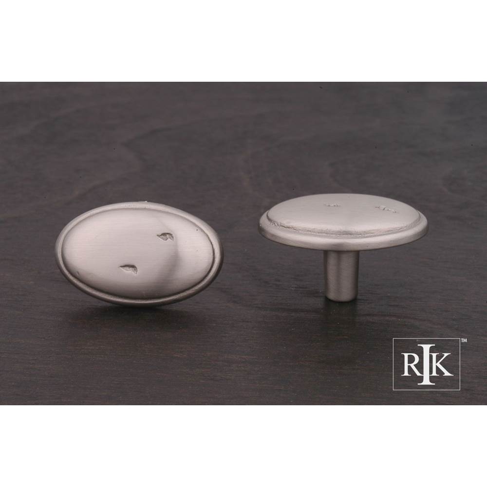 RK International - Distressed Oval Knob with Ring Edge - Satin Nickel