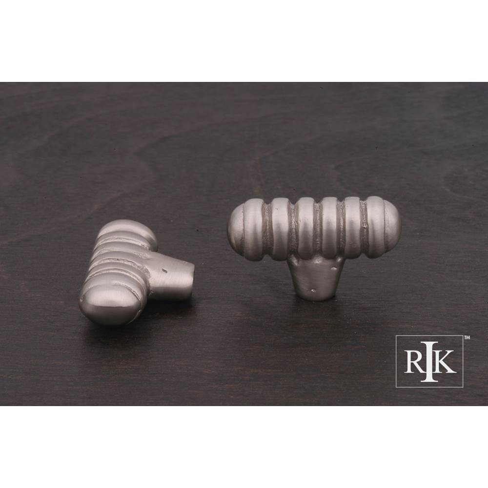 RK International - Distressed Large Ribbed Knob - Satin Nickel