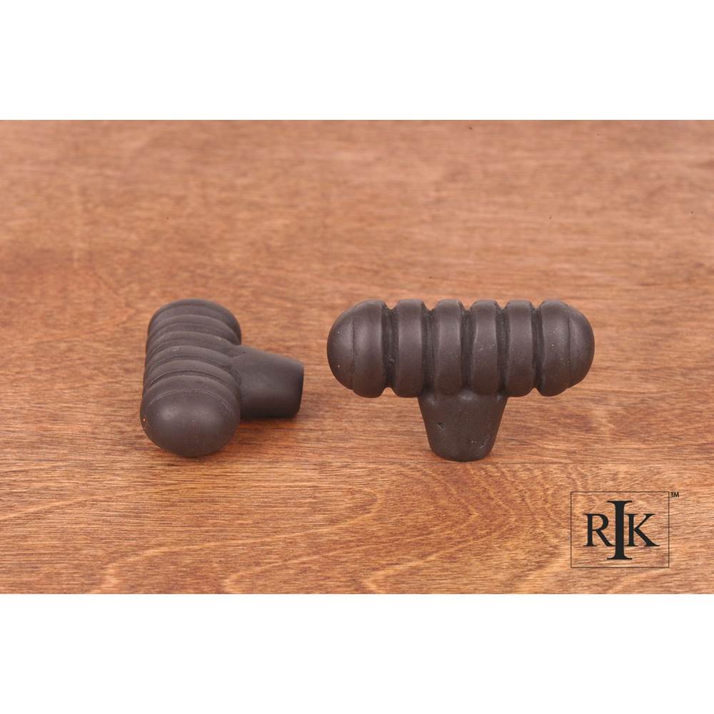 RK International - Distressed Large Ribbed Knob - Oil Rubbed Bronze