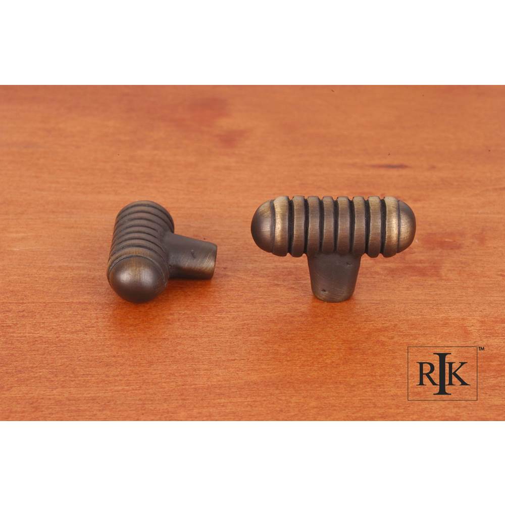 RK International - Distressed Small Ribbed Knob - Antique English