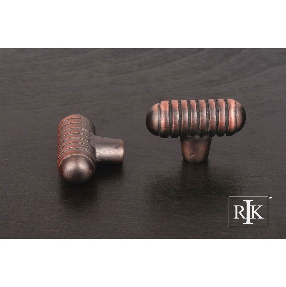 RK International - Distressed Small Ribbed Knob - Distressed Copper