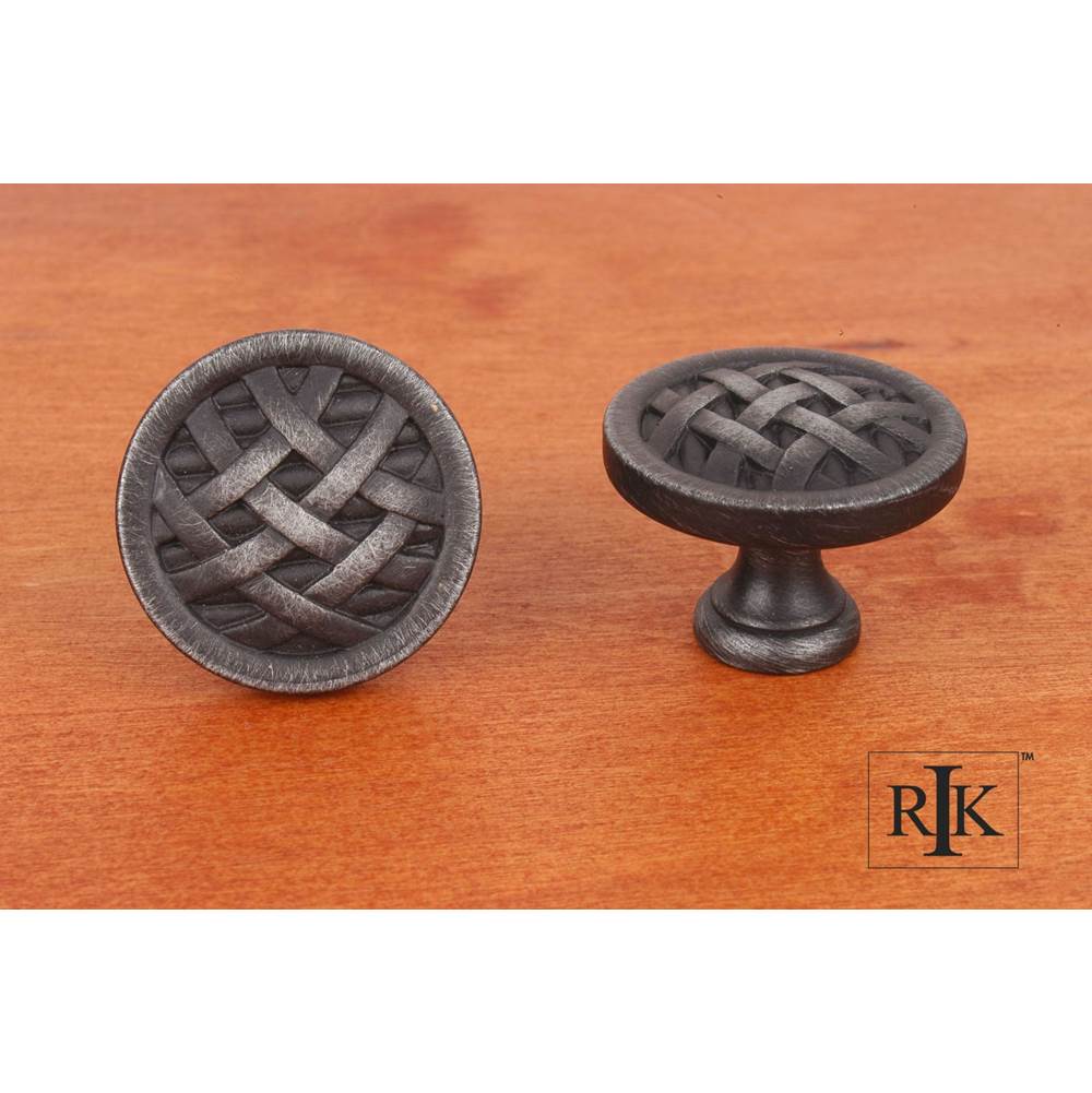 RK International - Large Cross-Hatched Knob - Distressed Nickel