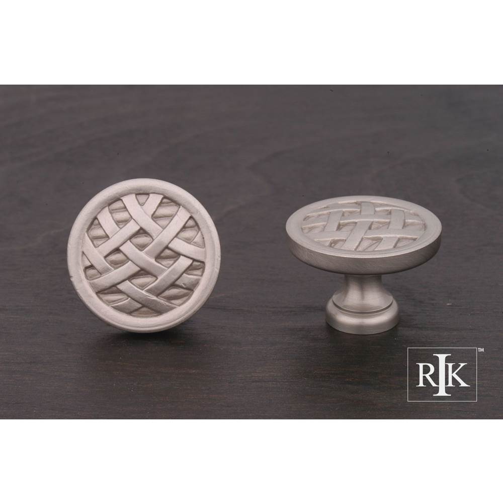 RK International - Large Cross-Hatched Knob - Satin Nickel