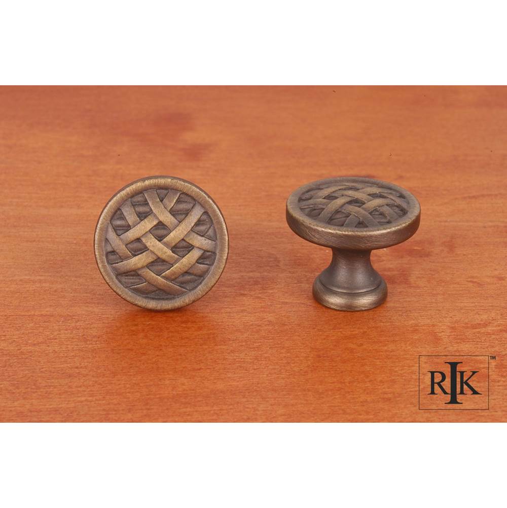 RK International - Small Cross-Hatched Knob - Antique English
