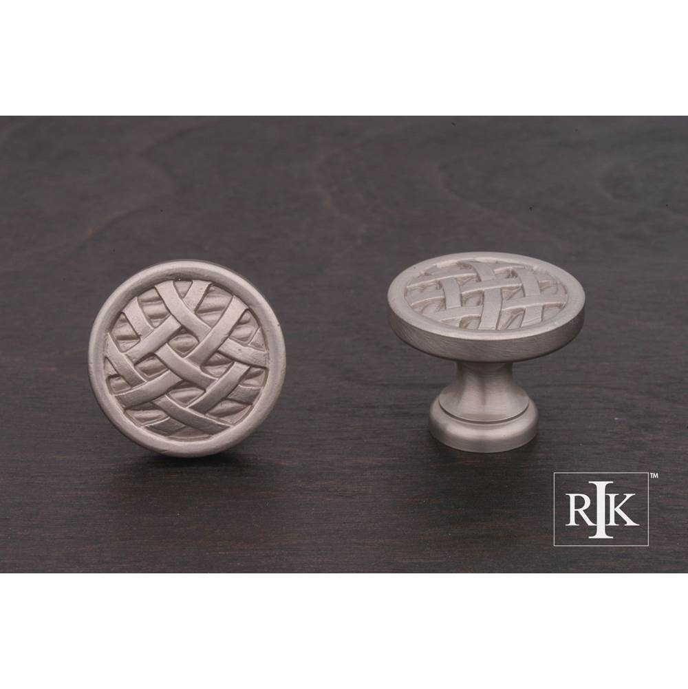 RK International - Small Cross-Hatched Knob - Satin Nickel