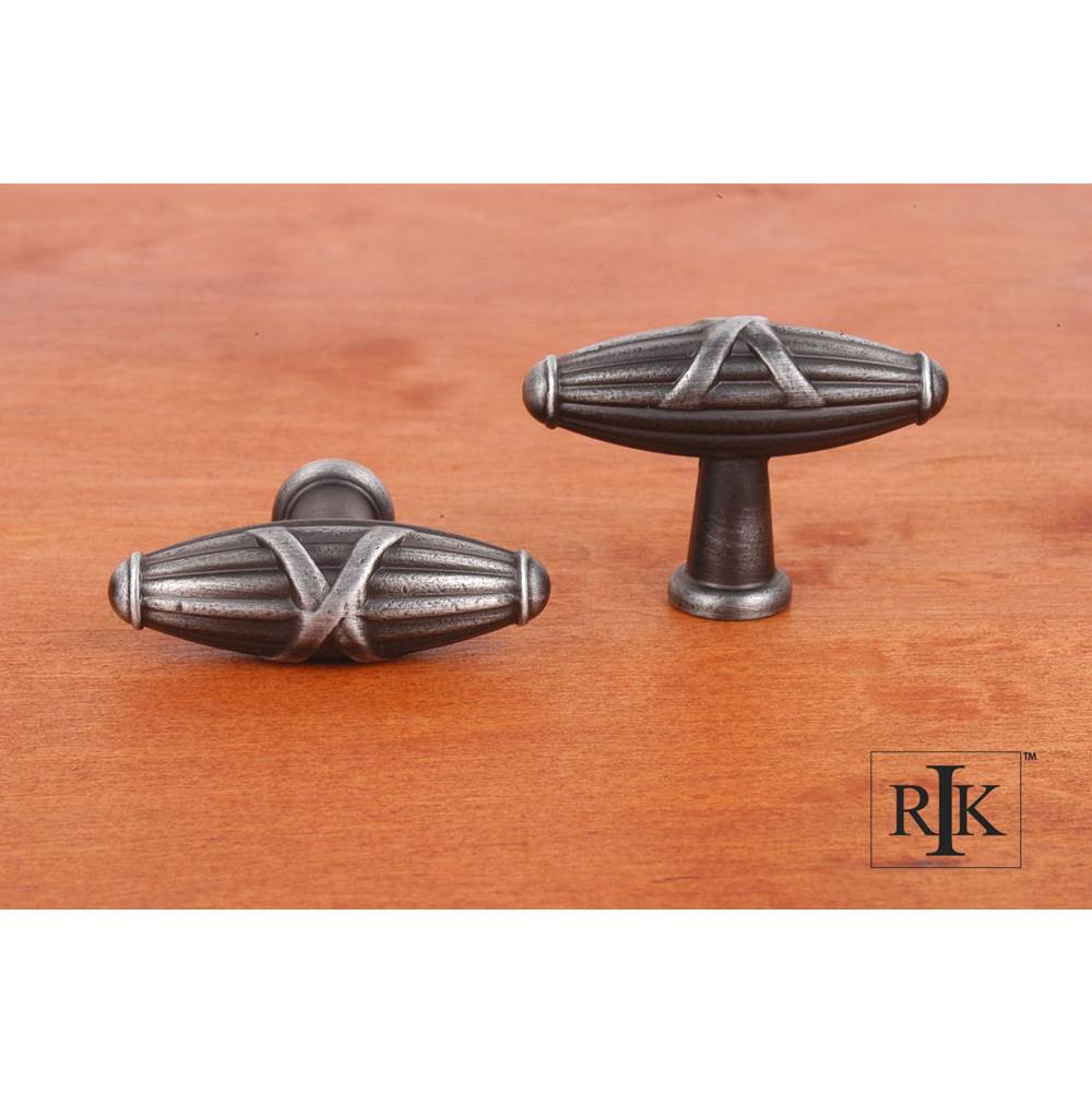 RK International - Large Crossed Indian Drum Knob - Distressed Nickel