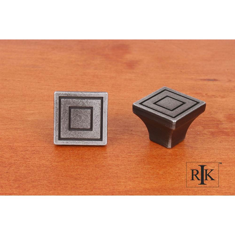 RK International - Large Contemporary Square Knob - Distressed Nickel