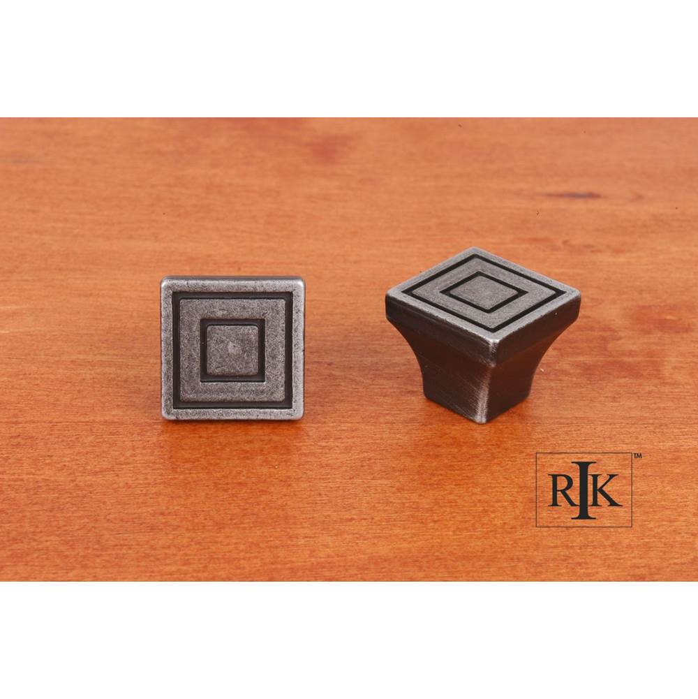 RK International - Small Contemporary Square Knob - Distressed Nickel