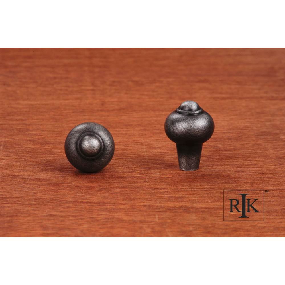 RK International - Solid Round Knob with Tip - Distressed Nickel