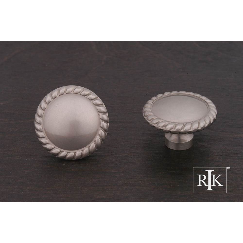 RK International - Plain Knob with Rope at Edge - Satin Nickel
