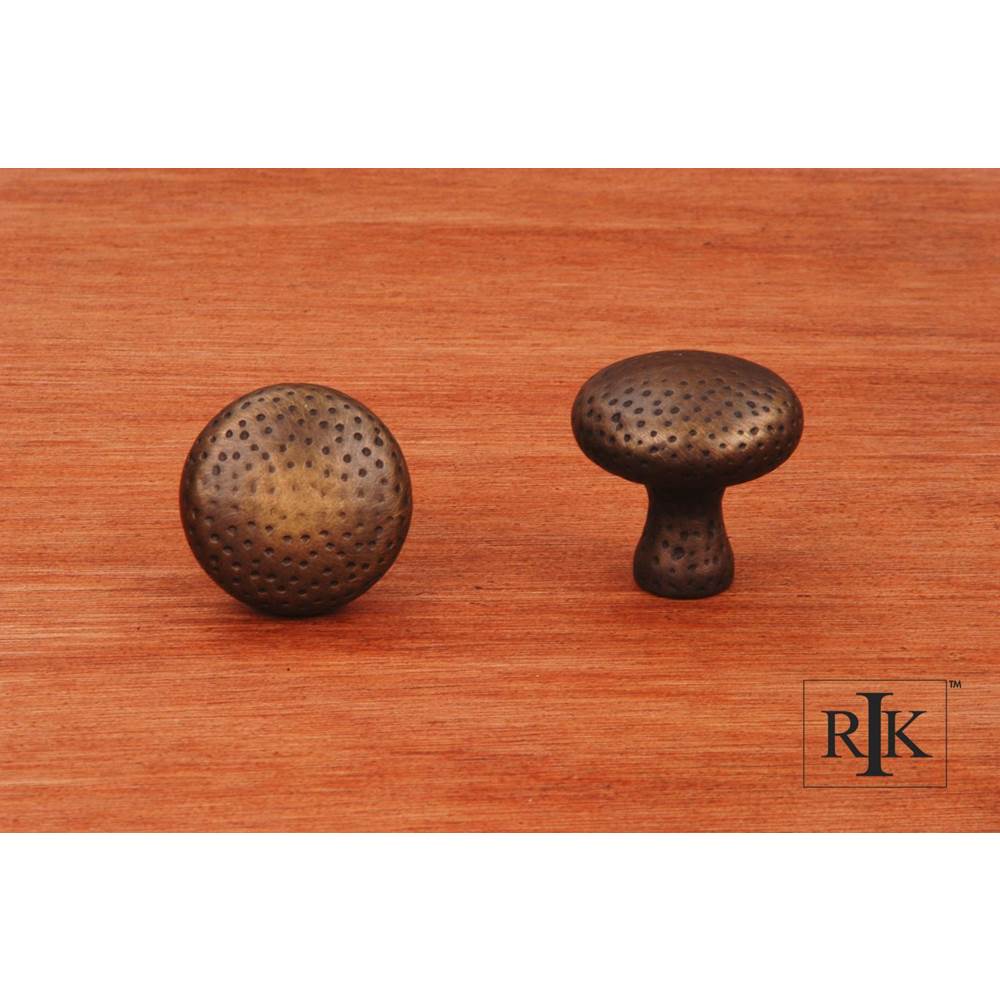 RK International - Solid Round Knob with Divet Indents - Antique English