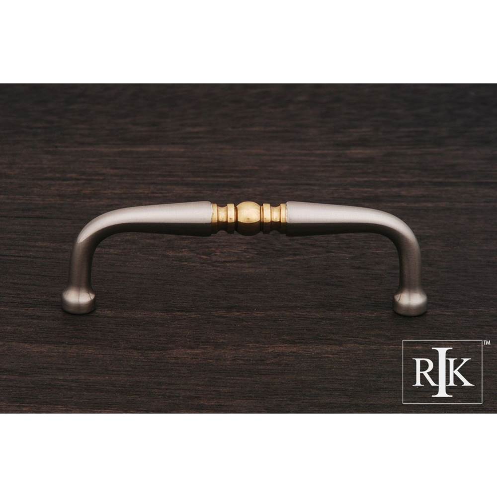 RK International - 3 1/2'' c/c Decorative Curved Pull - Satin Nickel,Brass