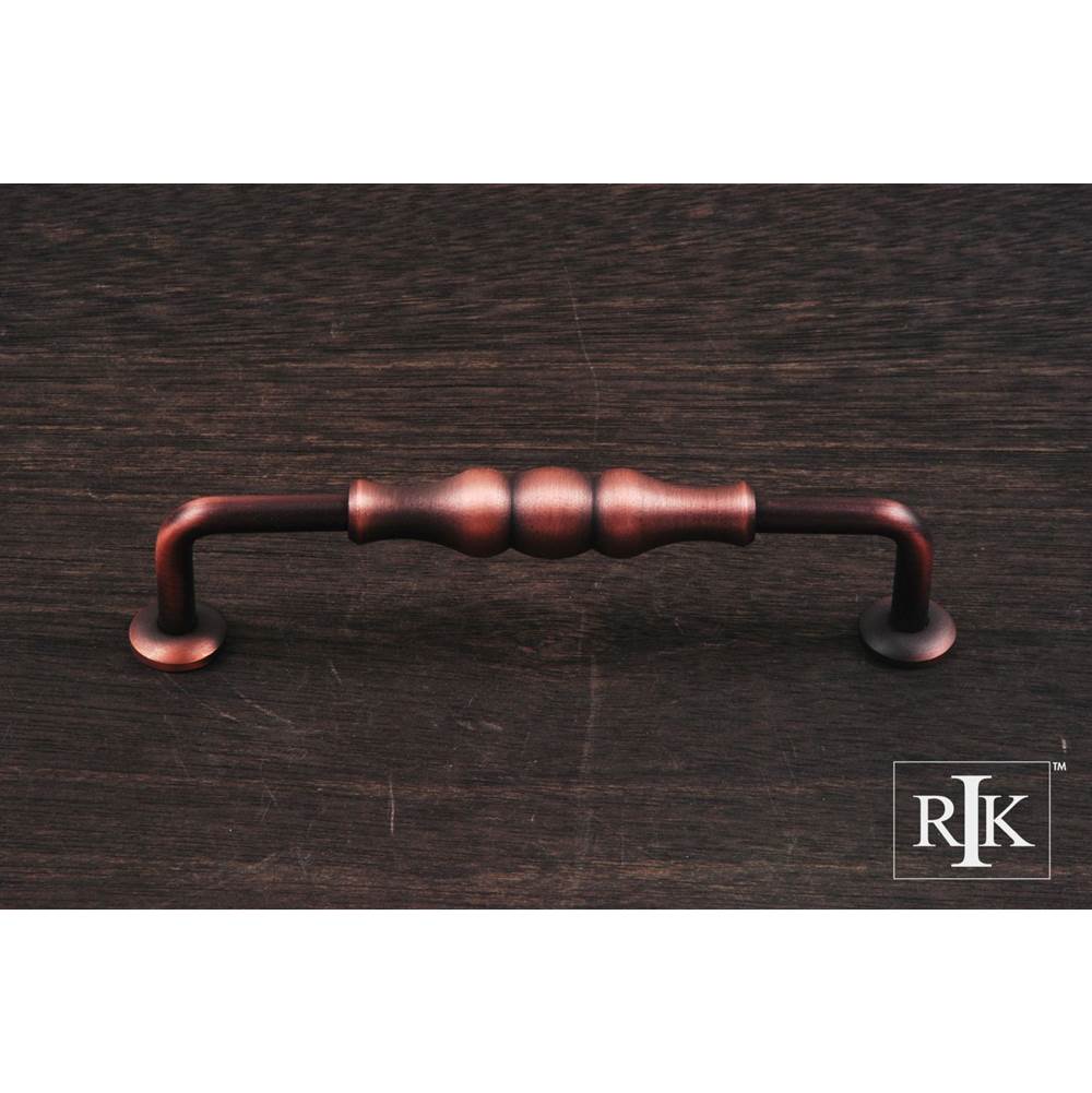 RK International - 5'' c/c Beaded Middle Vertical Pull - Distressed Copper