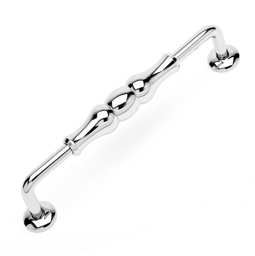 RK International - 5'' c/c Beaded Middle Vertical Pull - Polished Nickel
