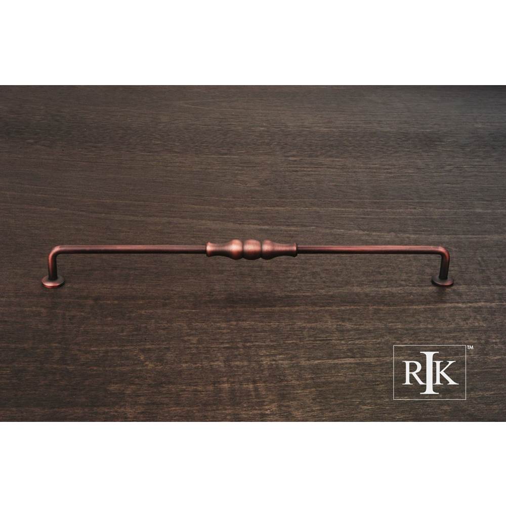 RK International - 12'' c/c Beaded Middle Vertical Pull - Distressed Copper
