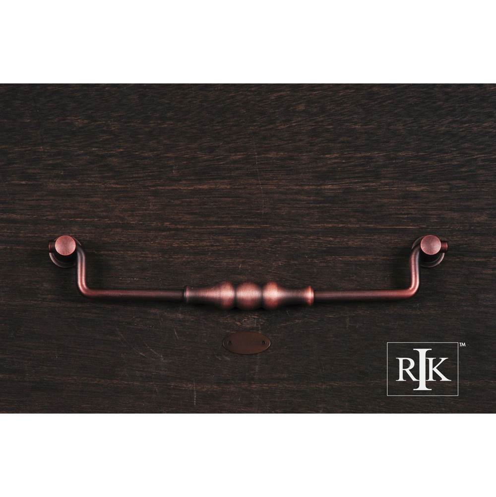 RK International - 8'' c/c Beaded Middle Hanging Pull - Distressed Copper