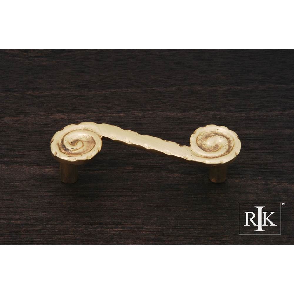 RK International - Waves at End Pull - Polished Brass