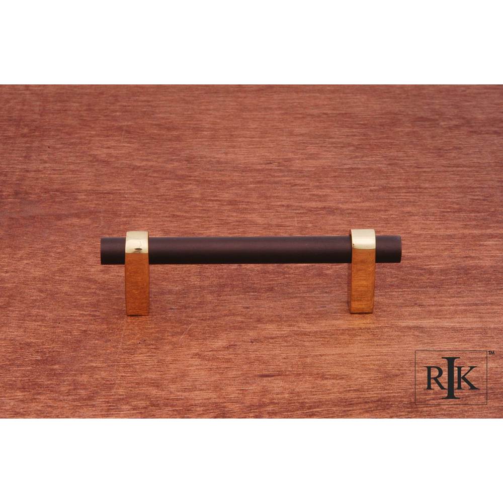 RK International - 3'' c/c Two Tone Rod Pull - Oil Rubbed Bronze,Brass