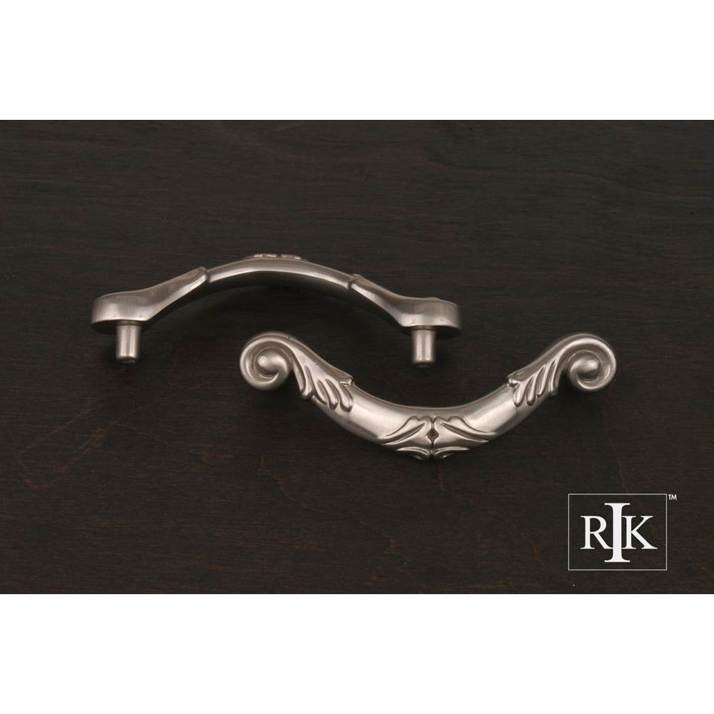 RK International - 3'' c/c Ornate Curved Drop Pull - Satin Nickel