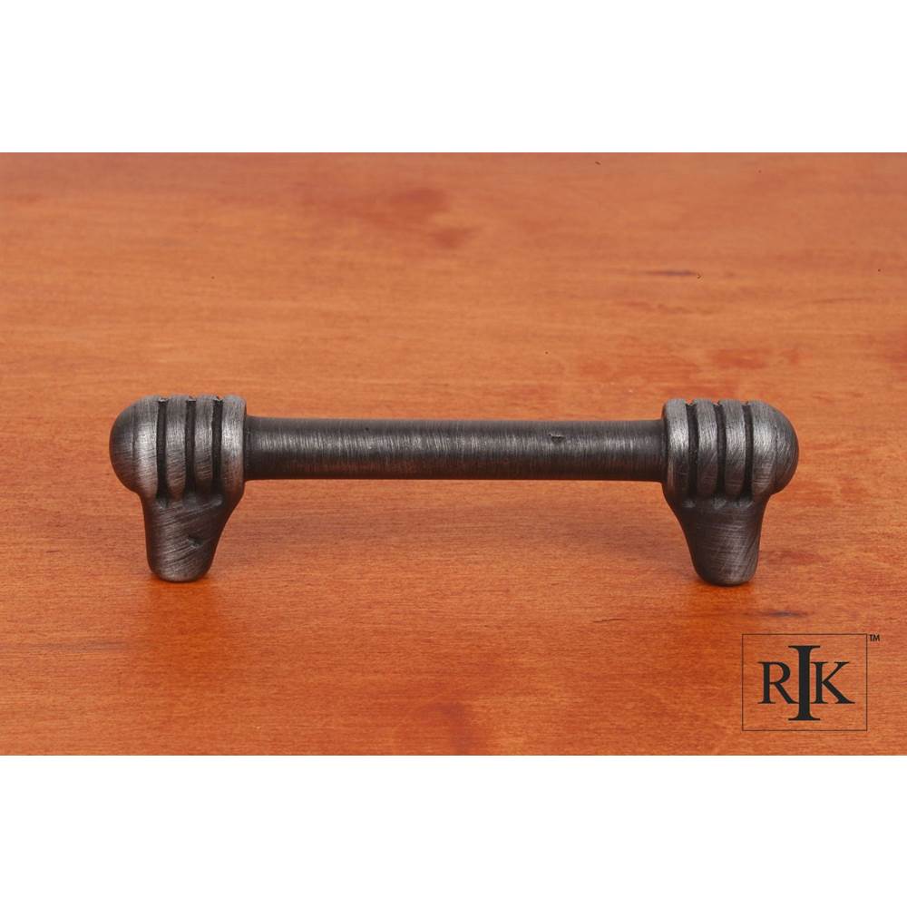 RK International - 3 1/2'' c/c Distressed Rod with Swirl Ends Pull - Distressed Nickel
